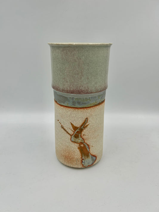 Vase bambous en porcelaine chamotée